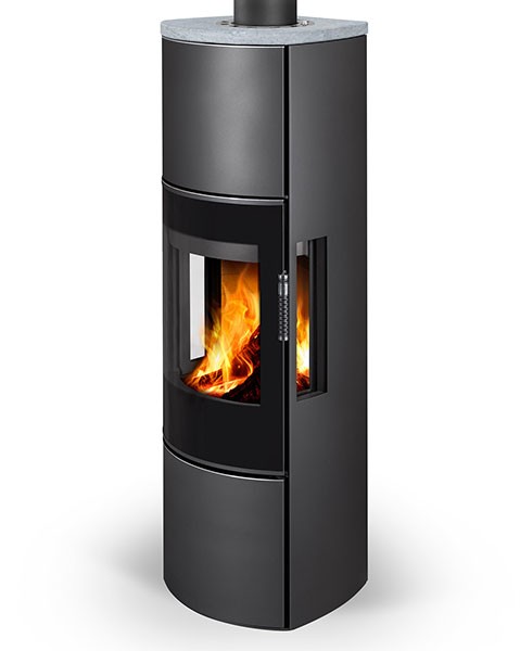 Poêle à bois moderne HIERRO 3S H SE, chamotte crème