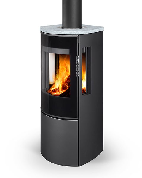 Poêle à bois moderne HIERRO 3S SE, chamotte crème